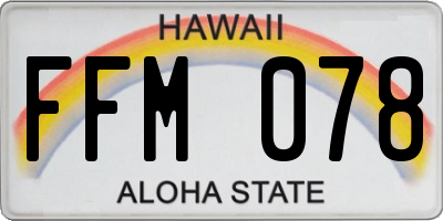 HI license plate FFM078