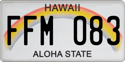 HI license plate FFM083