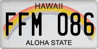 HI license plate FFM086