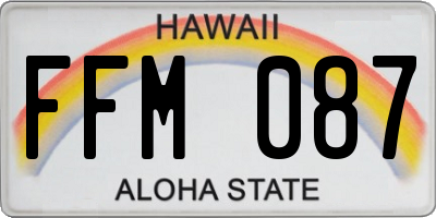 HI license plate FFM087