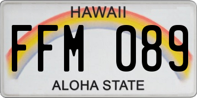 HI license plate FFM089