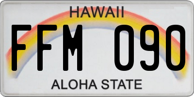 HI license plate FFM090