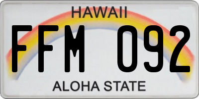HI license plate FFM092