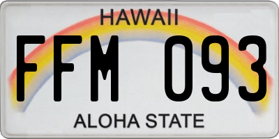 HI license plate FFM093