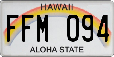 HI license plate FFM094