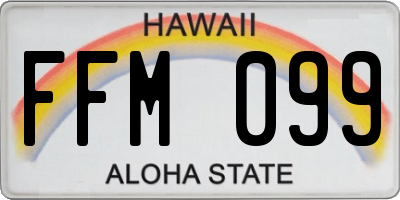 HI license plate FFM099
