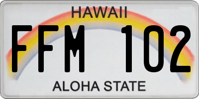 HI license plate FFM102