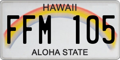 HI license plate FFM105