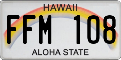 HI license plate FFM108