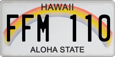 HI license plate FFM110