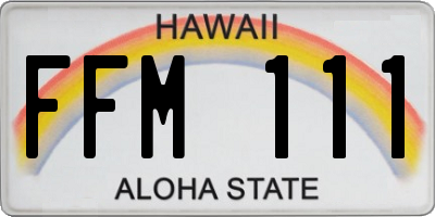 HI license plate FFM111