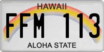 HI license plate FFM113