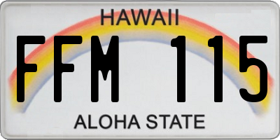 HI license plate FFM115
