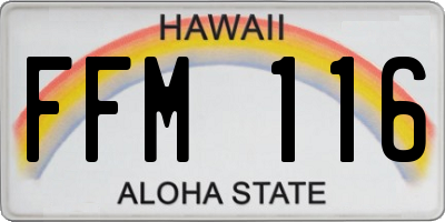 HI license plate FFM116