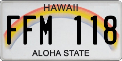 HI license plate FFM118