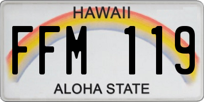 HI license plate FFM119