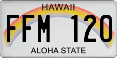 HI license plate FFM120