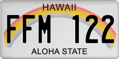 HI license plate FFM122