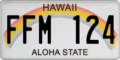 HI license plate FFM124