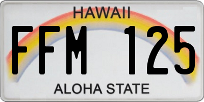 HI license plate FFM125