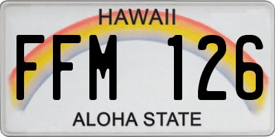 HI license plate FFM126
