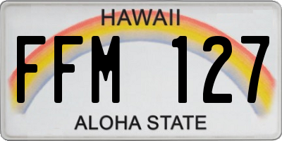 HI license plate FFM127
