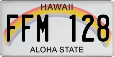 HI license plate FFM128
