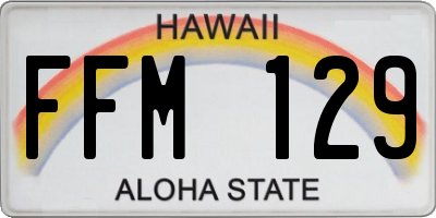 HI license plate FFM129