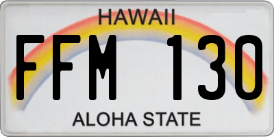 HI license plate FFM130