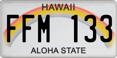 HI license plate FFM133