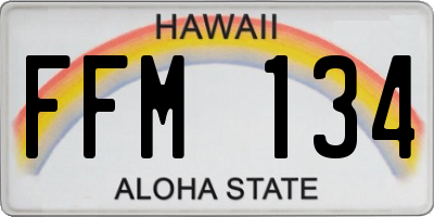 HI license plate FFM134