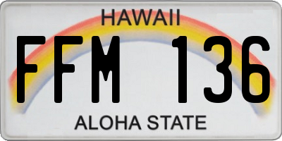 HI license plate FFM136
