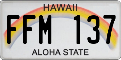 HI license plate FFM137