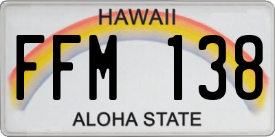 HI license plate FFM138