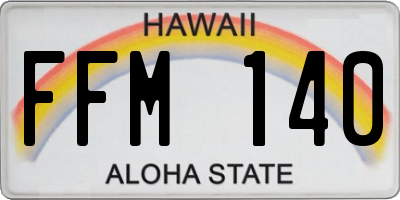 HI license plate FFM140