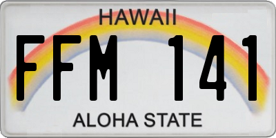 HI license plate FFM141