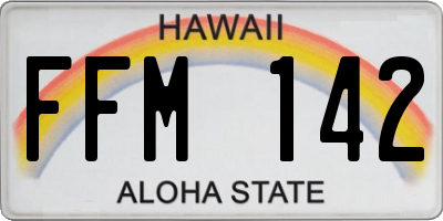 HI license plate FFM142