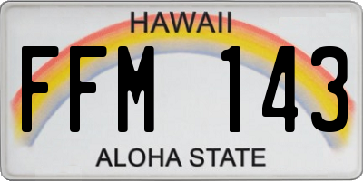 HI license plate FFM143