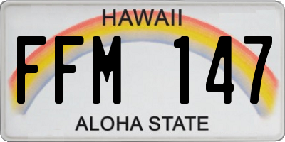 HI license plate FFM147