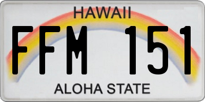 HI license plate FFM151