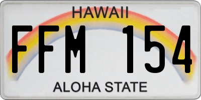 HI license plate FFM154