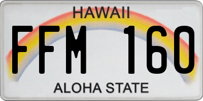 HI license plate FFM160