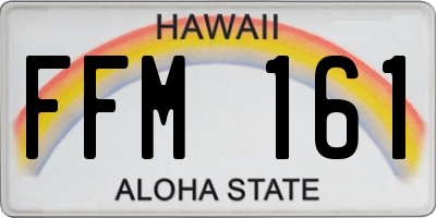 HI license plate FFM161