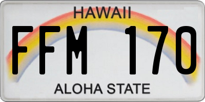 HI license plate FFM170
