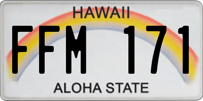 HI license plate FFM171