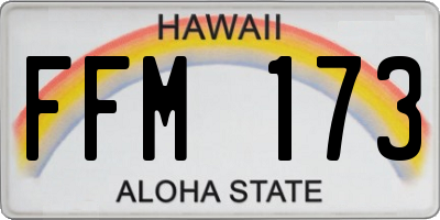 HI license plate FFM173