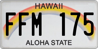 HI license plate FFM175