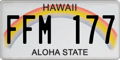HI license plate FFM177