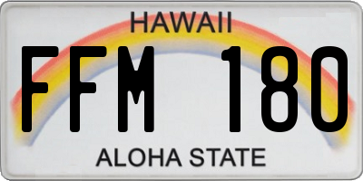 HI license plate FFM180
