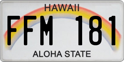HI license plate FFM181